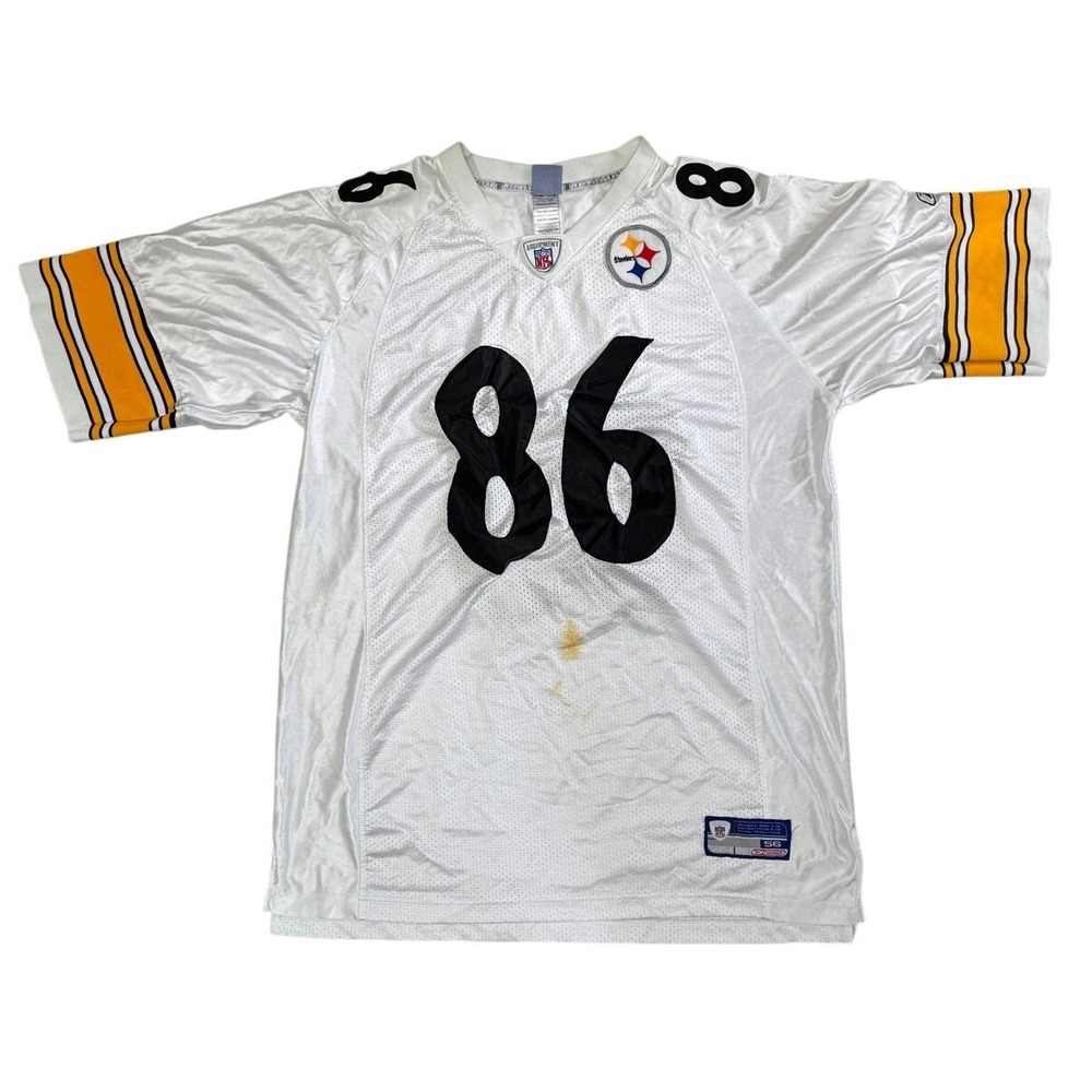 Reebok Pittsburgh Steelers Hines Ward 86 NFL Football Jersey White Size 56